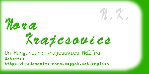 nora krajcsovics business card